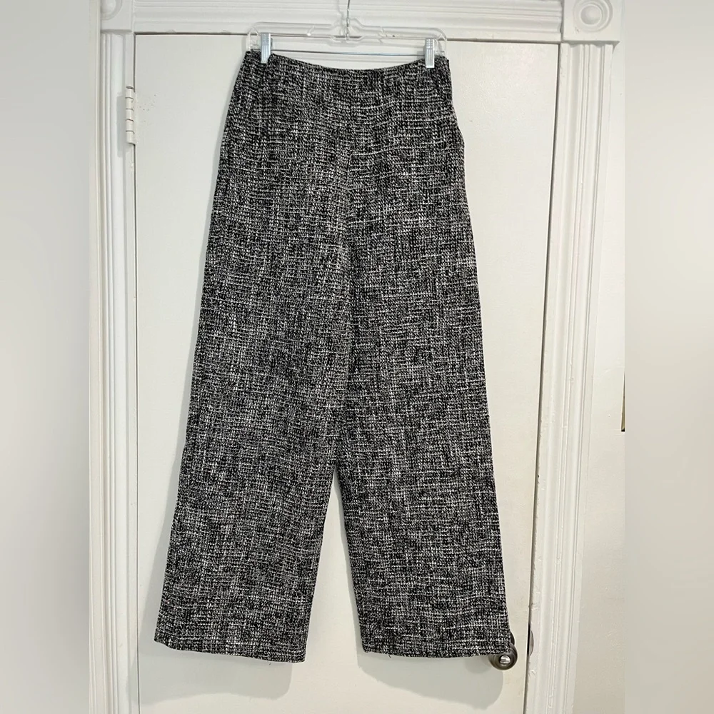 Commense Black Speckled High Waisted Wide-Leg Woven Pants‎ Sz. M NWT